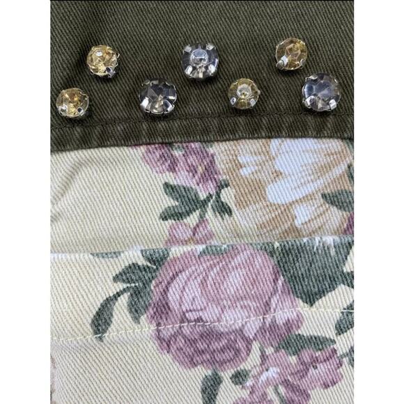 English Rose Floral Studded Jacket Medium New Excellent A114 Flawless - Picture 4 of 5